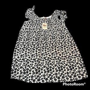 Brand new Entro black and white floral dress with ties on top